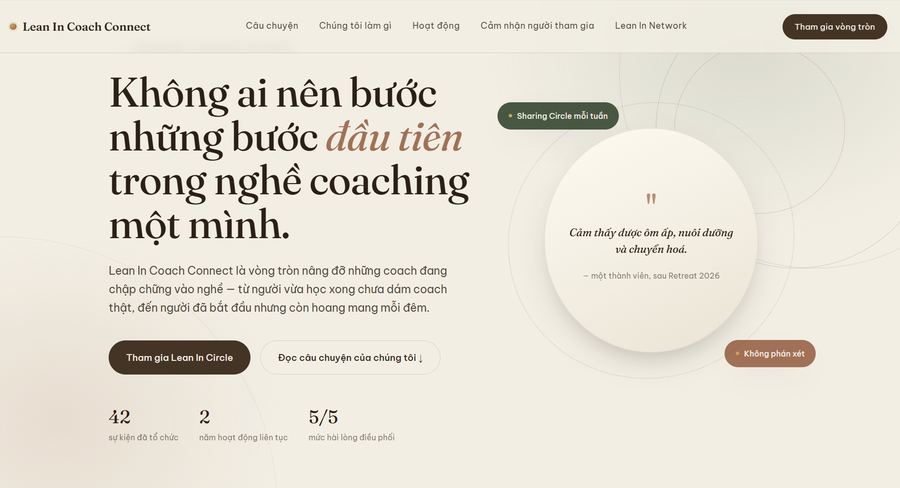 Lean In Network for Vietnamese Coaches - website khác do Thuỷ dựng