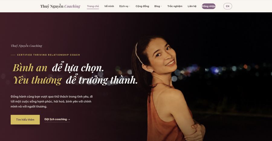 Trang chủ thuynguyencoaching.com - phần hero